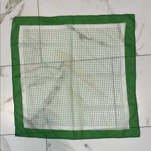 Green and White Polka Dot Scarf